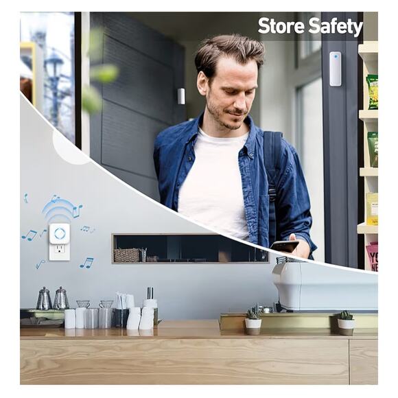 Wireless Door Chime Alarm 2R/2S 600ft Range 58 Chimes NIB Open Box - Picture 8 of 11